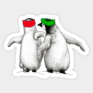 Festive Penguin Chicks Sticker